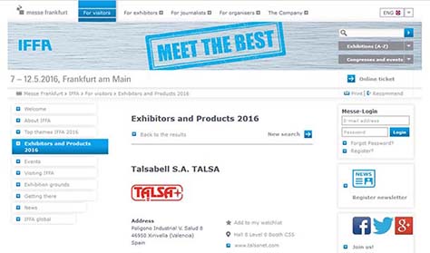 Talsa, bei der nächste IFFA Frankfurt Messe dabei